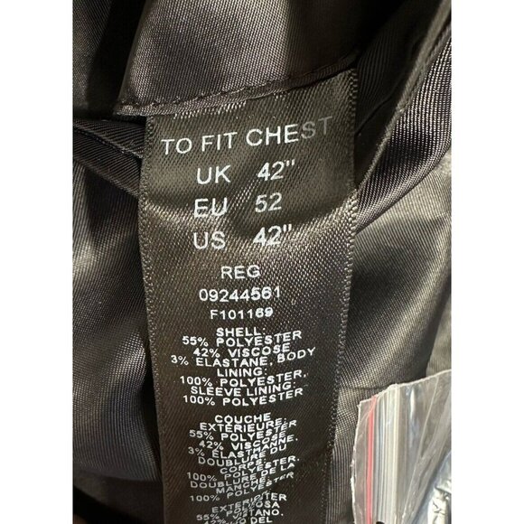 ASOS Blazer Mens 42 Black Glen Plaid Stretch Sport Coat NEW - Picture 13 of 15